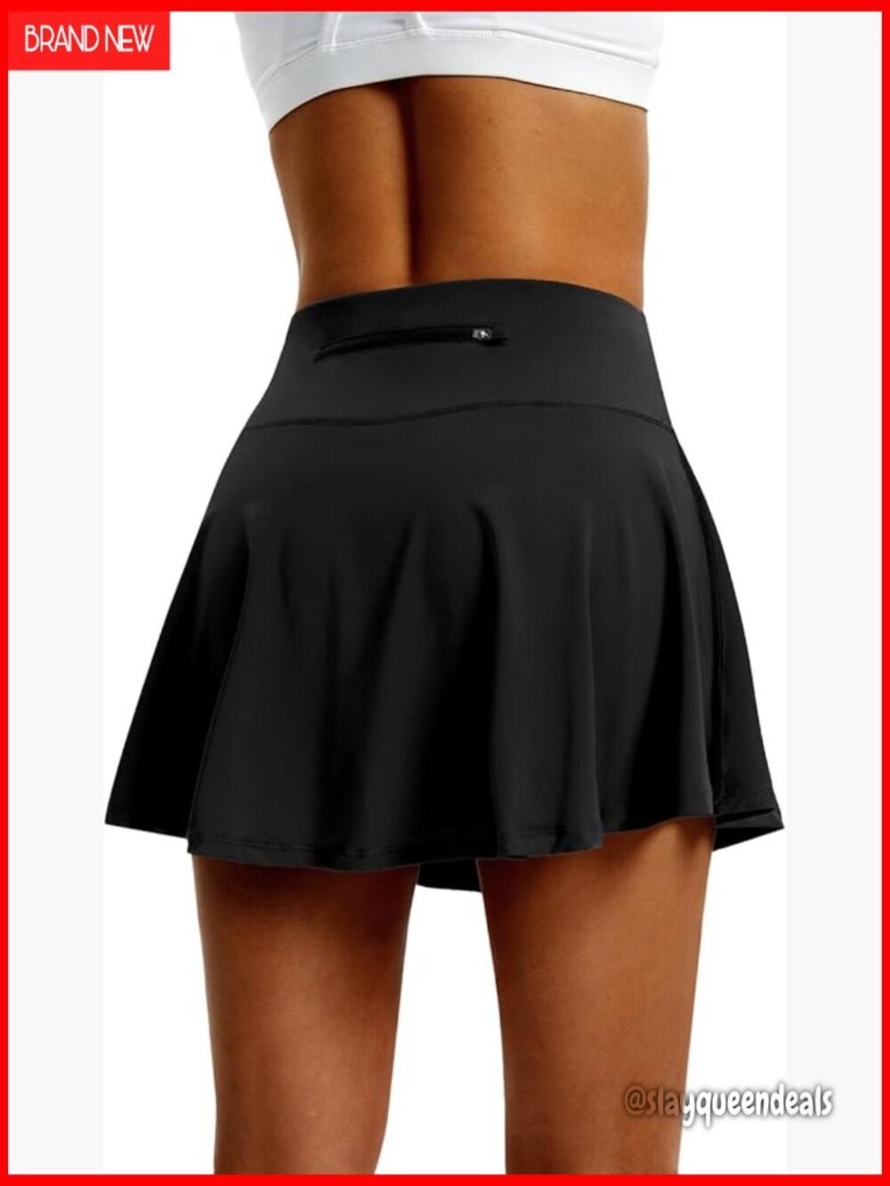 High Waist Pleated Tennis Skort with Pockets, Lightweight Athletic
